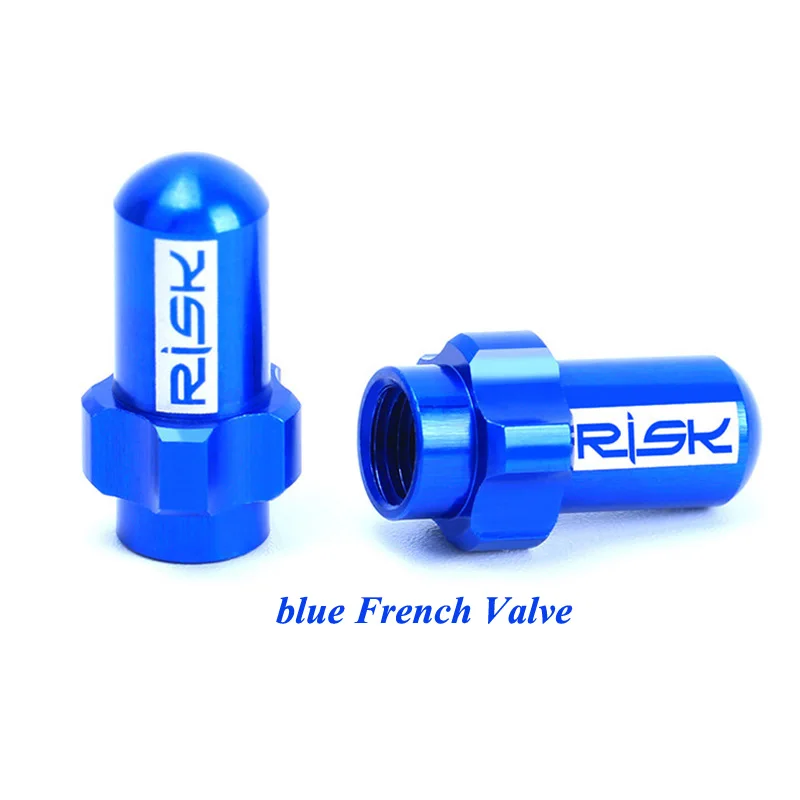 Blue French Valve Светильник с риском, алюминиевая крышка клапана Presta/Schrader для горного велосипеда, шоссейного велосипеда, шины для шин, французские/американские крышки клапана - Цвет: Blue French Valve