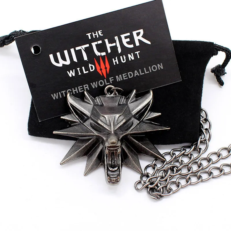 Vintage Women Fashion Witcher 3 Pendant Necklace Animal Wolf Head Necklace Trendy Original Quality Wholesale Men Necklaces Gifts Vintage Women Fashion Witcher 3 Pendant Necklace Animal Wolf Head Necklace Trendy Original Quality Wholesale Men Necklaces Gifts
