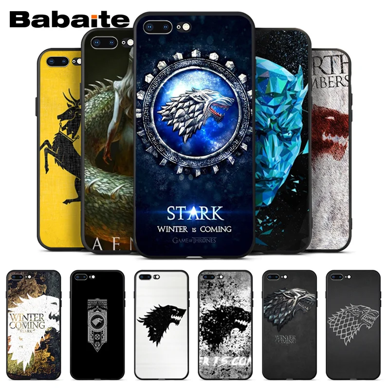 

Babaite Games Of Thrones House Stark phone case Back Cover for iPhone 7 7plus 5 5Sx 6 6S 8 8Plus X XS MAX XR