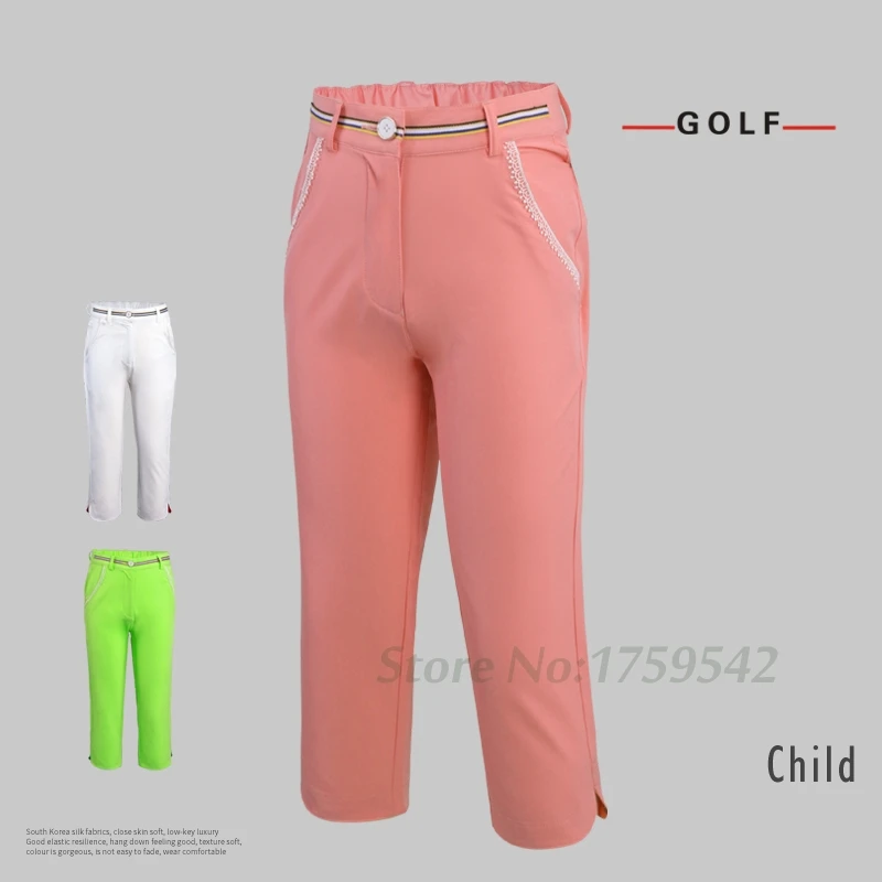 Новые Детские Капри для гольфа укороченные брюки для девочек Одежда для гольфа летние шорты для девочек Хорошее качество эластичная резинка на талии