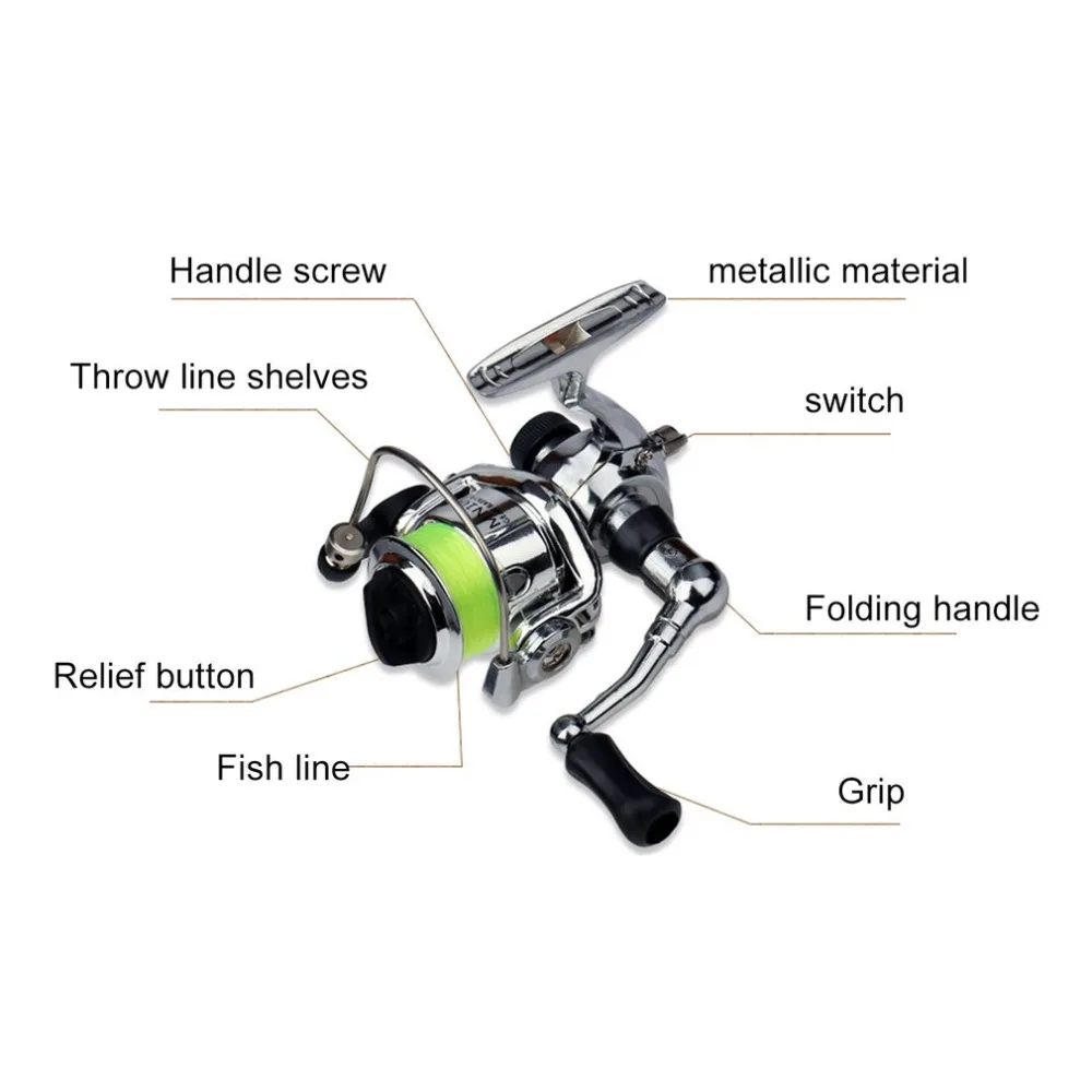Portable Size High Strength Aluminum Alloy Spinning Fishing Reel Fishing Tackle Small Spinning Reel 4.3:1 Fishing Accessories