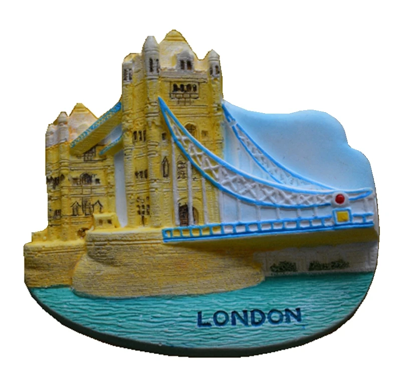 

Hand-Painted London Tower Bridge Aromatherapy Cold Porcelain 3D Fridge Magnets Travel Souvenirs Refrigerator Magnetic Sticker