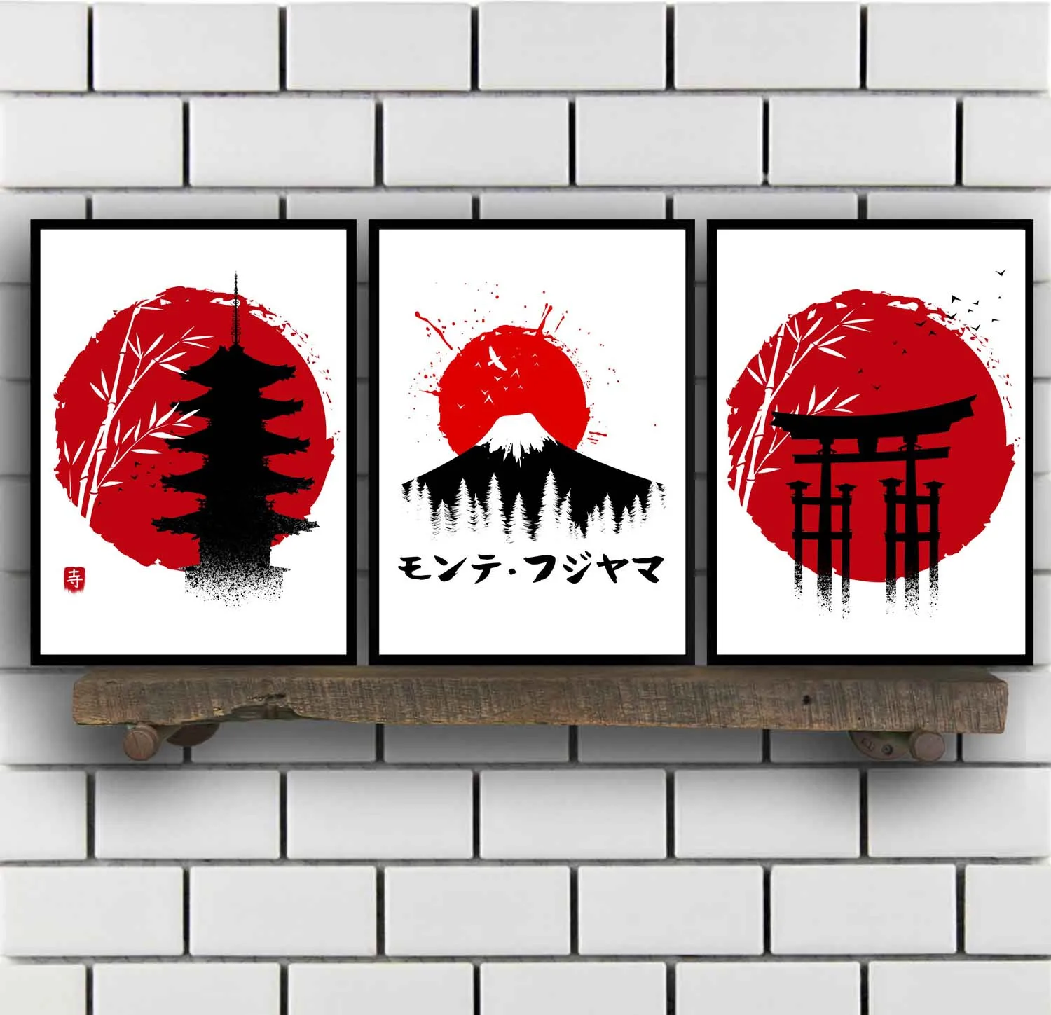

Japan Japanese Style Art Samurai Torii Legendary Buda Fujiyama Bamboo Poster