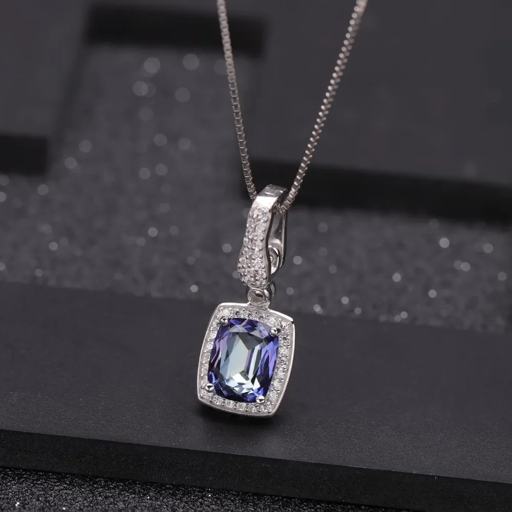 Женское Ожерелье GEM'S BALLET 3 66ct натуральный иолит Синий Мистический кварцевый