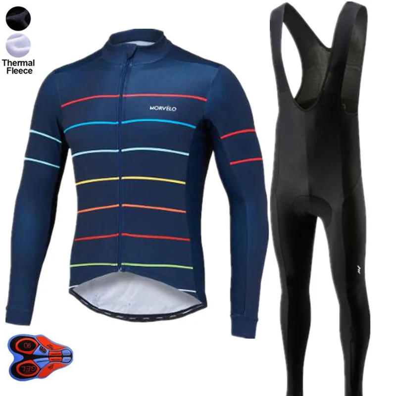 С длинным рукавом Ropa Ciclismo Invierno майки спортивные/зима термальность флис MTB Велосипедный спорт костюмы для мужчин 9D гель PAD велосипед одежда