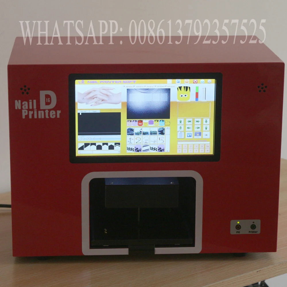  Free shipping computer and touchable screen build inside black color digital nail printer nail prin