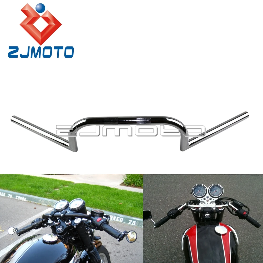 Chrome Кафе Racer 22 мм Рули Ручка Бар Cruiser Chopper 7/" Руль управления для Мотоциклов Harley Honda Triumph мотоциклы