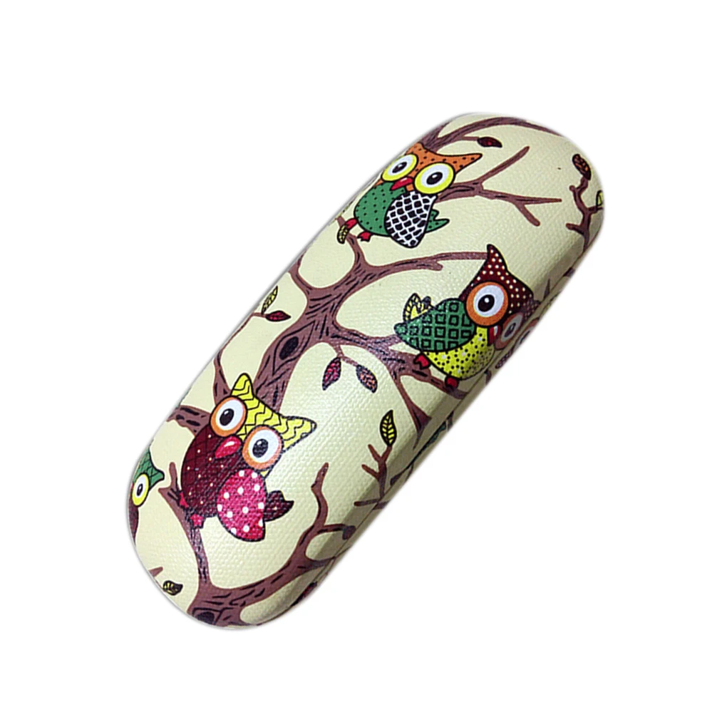

Owl Animal Pattern Glasses Box Case PU Leather Eyewear Box Portable Folding Hard Case Eyewear Protector Box