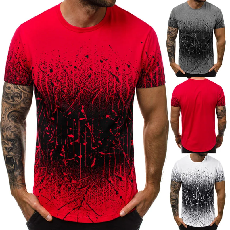 

2019 ROUYHUAL New High quality brand 3D men T-shirt casual short sleeve o-neck fashion printed cotton t shirt men tees shirt