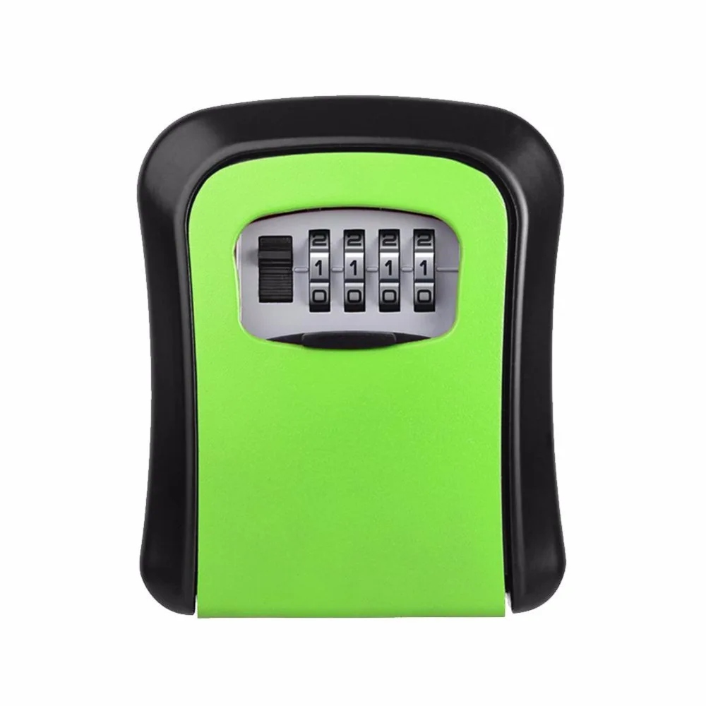 Wall Mount Key Storage Box Organizer Security Keyed Door Lock with 4 Digit Combination Password Zinc Alloy Secret Safe