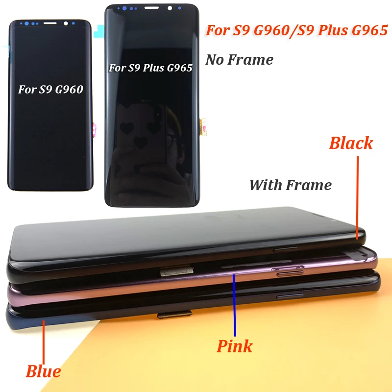 

2560*1440 LCD with Frame for SAMSUNG Galaxy S9 Display S9+ Plus G960 G965 Touch Screen Digitizer with Free Tools