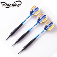 High quality 3pcs / sets of professional 19g yellow blue tail soft darts electronic darts aluminum alloy shaft