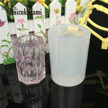 

1pcs UV Resin Jewelry Liquid Silicone Mold Dried Flowers Octagon Container Cup Molds For DIY Intersperse Decorate Making Jewelry