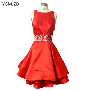 

Robe De Cocktail Elegant Cocktail Dresses 2018 Yellow Beaded Open Back Short Mini Summer Dress Prom Dress Party Gowns