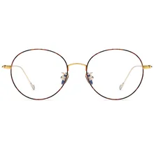 Ультралегкая чистая титановая Ретро круглая βB титановая оптическая оправа 1705