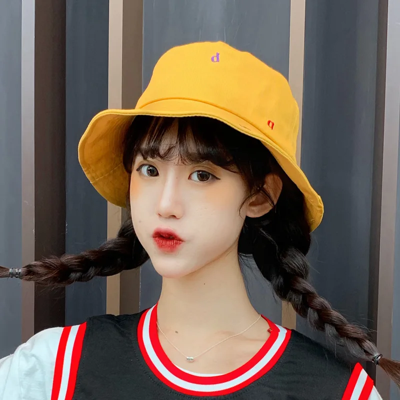 

Candy Color Bucket Hat Women Cartoon Letter Bucket Hat Unisex Fisherman Hats Men Women Cotton Hip Hop Fishing Cap Sun Trunk