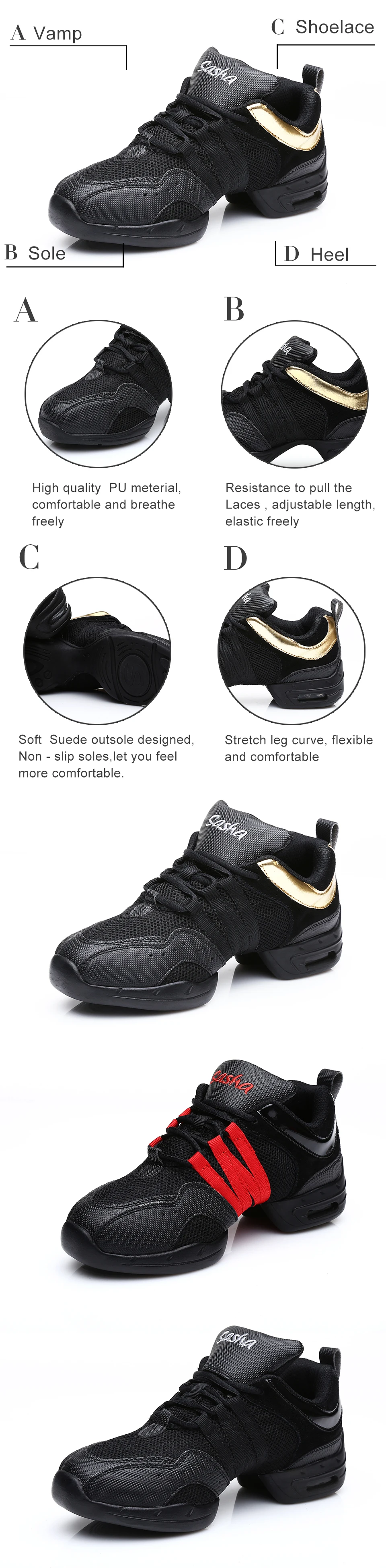 Танцевальная обувь на мягкой подошве для фитнеса; дышащие Танцевальные Кроссовки из сетчатого материала; Танцевальная обувь на квадратном каблуке; Цвет черный, белый; обувь в стиле джаз и хип-хоп