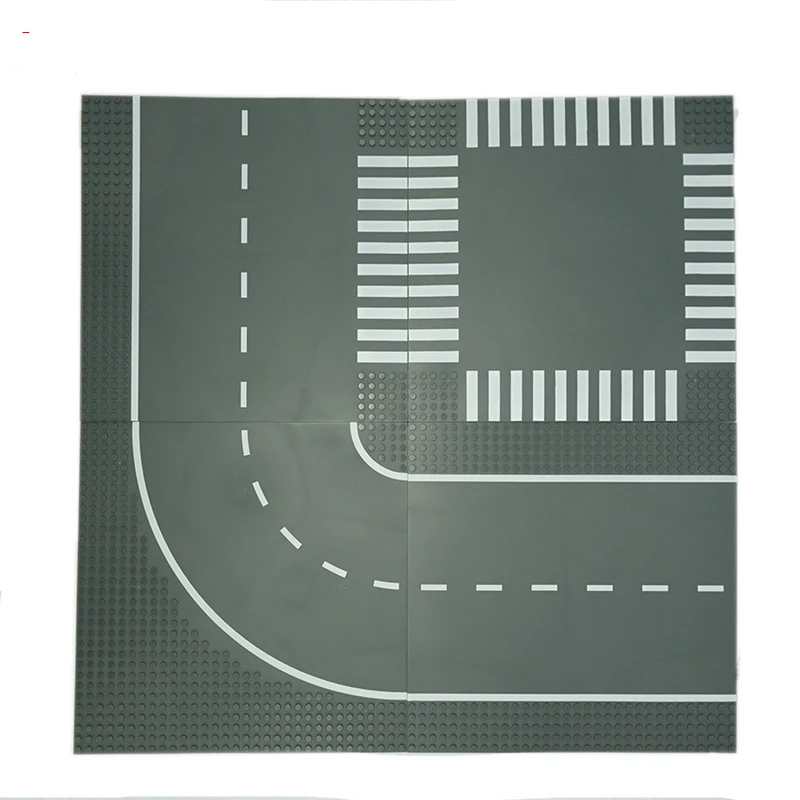 Crossroad Curve T Junction Road Building Blocks Parts Bricks Base Plate Models City Street font b