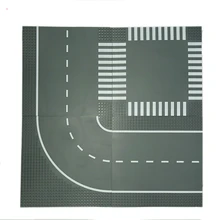 Crossroad Curve T Junction Road Building Blocks Parts Bricks Base Plate Models City Street font b