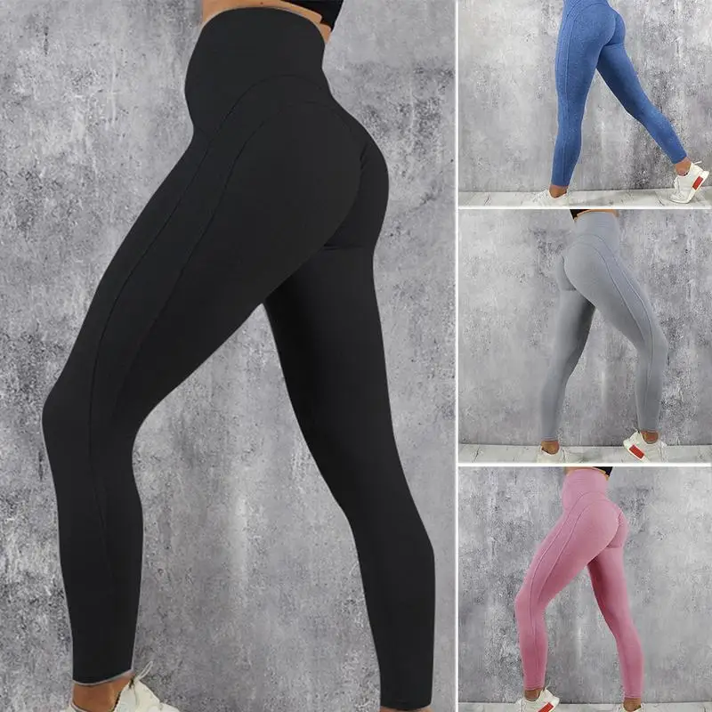 Tights Sportswear Woman Gym Yoga Pants Sports Seamless Sport Leggings Leggins For Fitness Compression Solid Slim Running Clothes