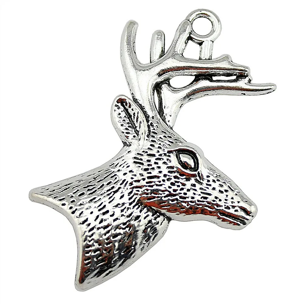 WYSIWYG 2pcs 60x43mm Pendant Deer Head Deer Charm Pendants For Jewelry