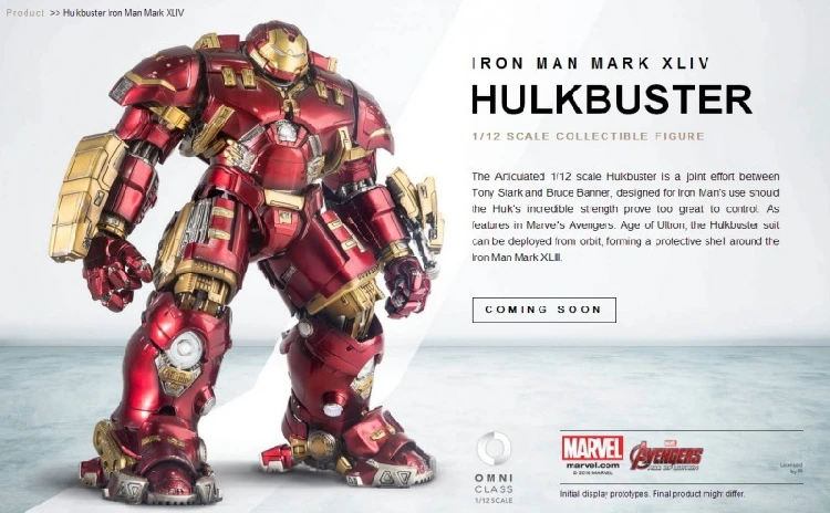 Comicave 1/12 супер сплав Ironman MK44 халкбастер Броня Коллекционная фигурка для фанатов хобби и подарок на праздник