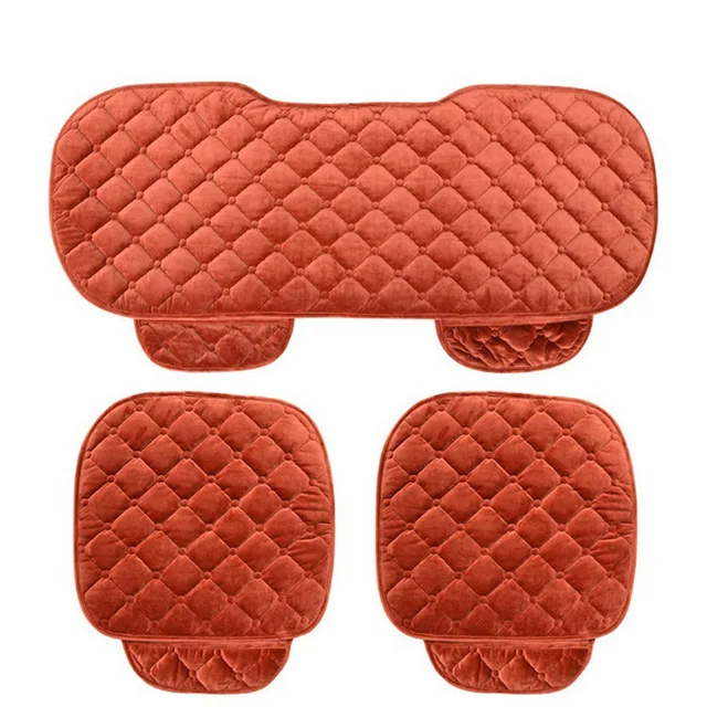 

Winter Push Car Seat Cushion Solid Black Auto Seat Cover Fur Seat Protector Car Seat Accessories