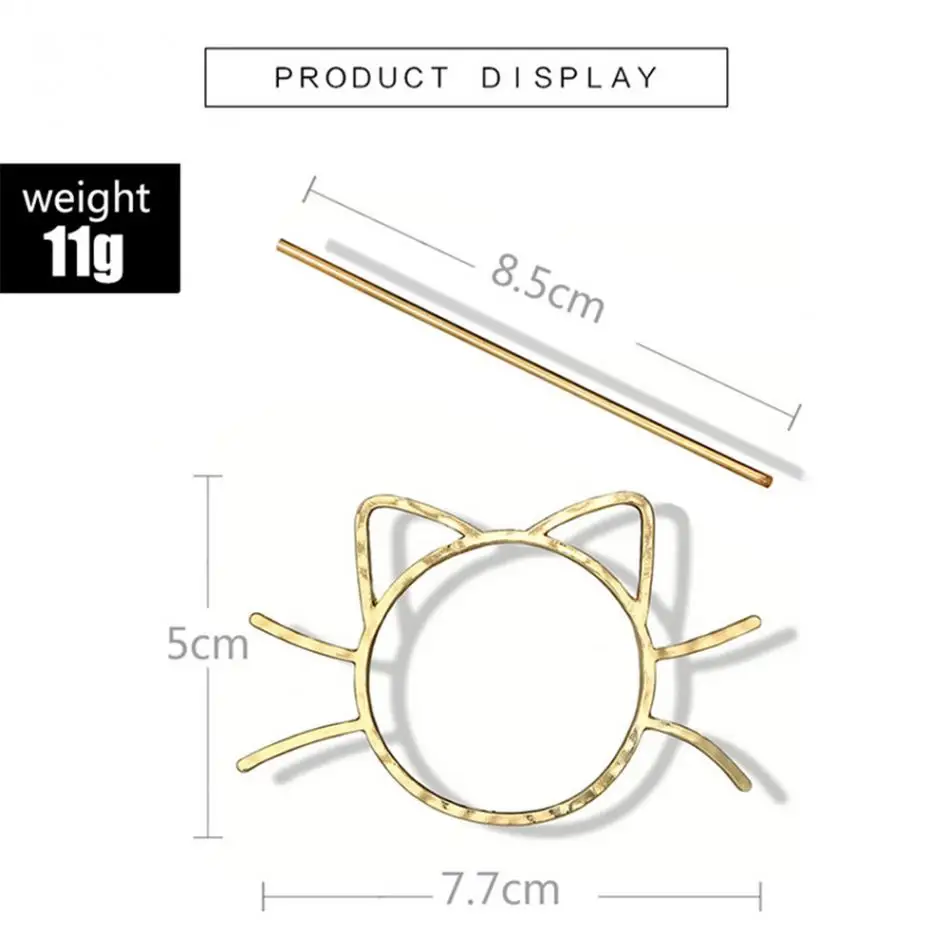 Милый кот женщина Золотой зажим для волос Элегантный Девушки держа шпильки волос заколка модные очаровательные украшения парикмахерские головные уборы Декор
