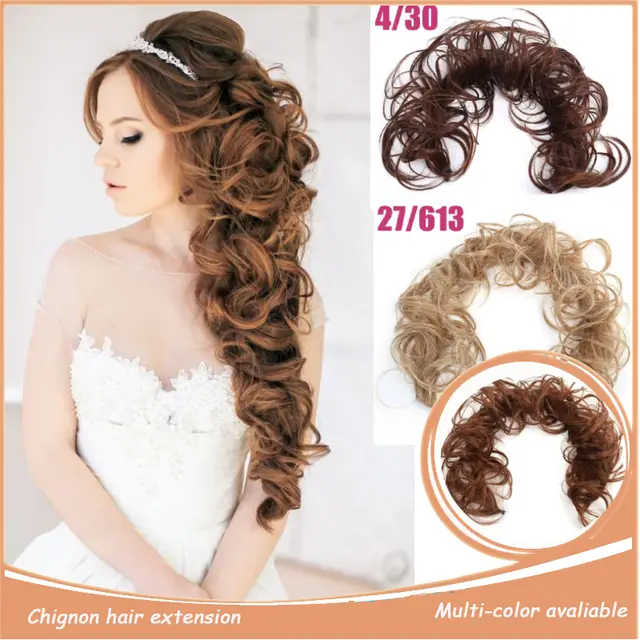 1pc Synthetic Shinion Chignon Hairpiece With Elastic Hair Ties