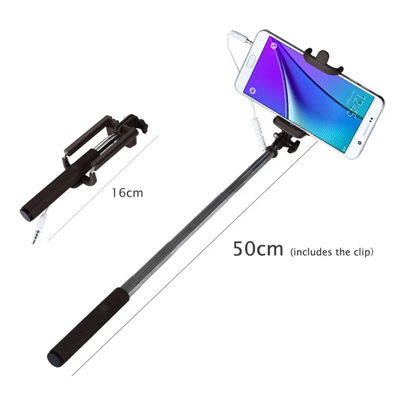 

New Portable Handheld Extendable Monopod Selfie Stick With Capture Mirror For iPhone Samsung Smartphone ND998