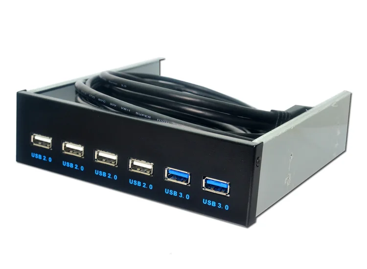 Фронтальная панель L с 6 портами USB 3 0 + USB2.0 5 25 дюйма адаптером питания концентратор