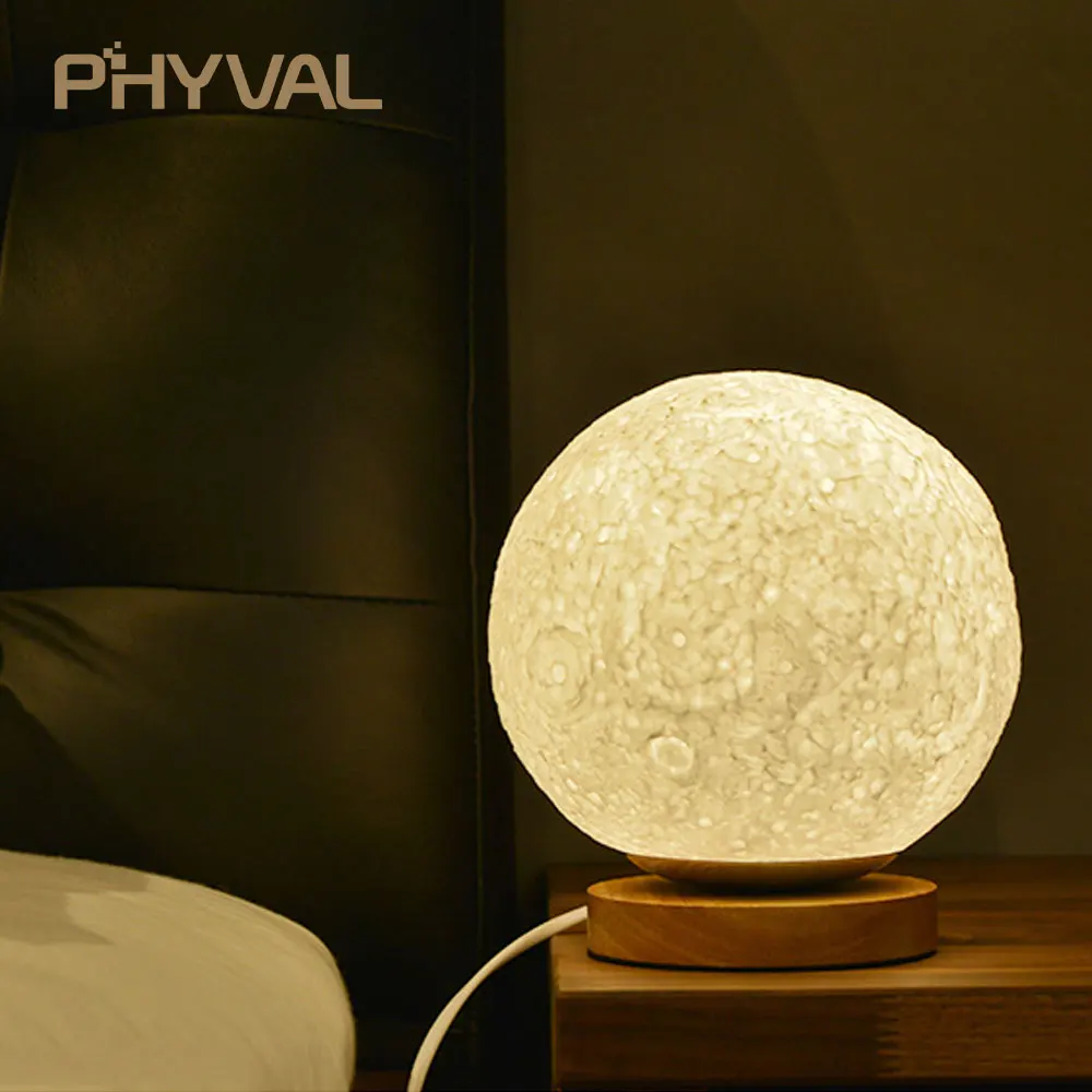 

Rechargeable 3D Print Moon Lamp 8 Color Change Touch Switch remote control Bedroom Bookcase Night Light Home Decor Creative Gift