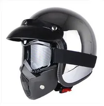 detachable mask goggles for vintage motorcycle helmet monster mask for scooter jet retro moto helmets cosplay mask