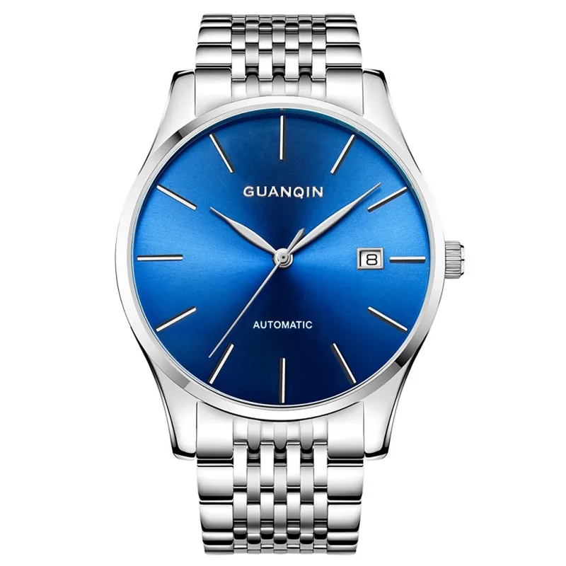 GUANQIN Watch Men 2017 Mens Watches Top Brand Luxury GJ16056 Automatic Gold Black Blue Watch Date Waterproof Male Clock