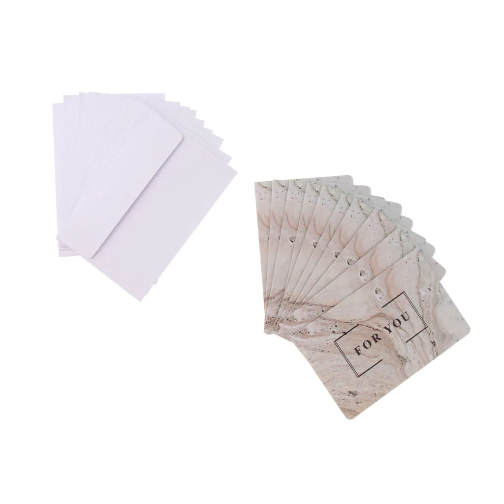 10pcs Thank You Cards Marble Pattern Greeting Cards Notes Card Blank Inside with Envelopes