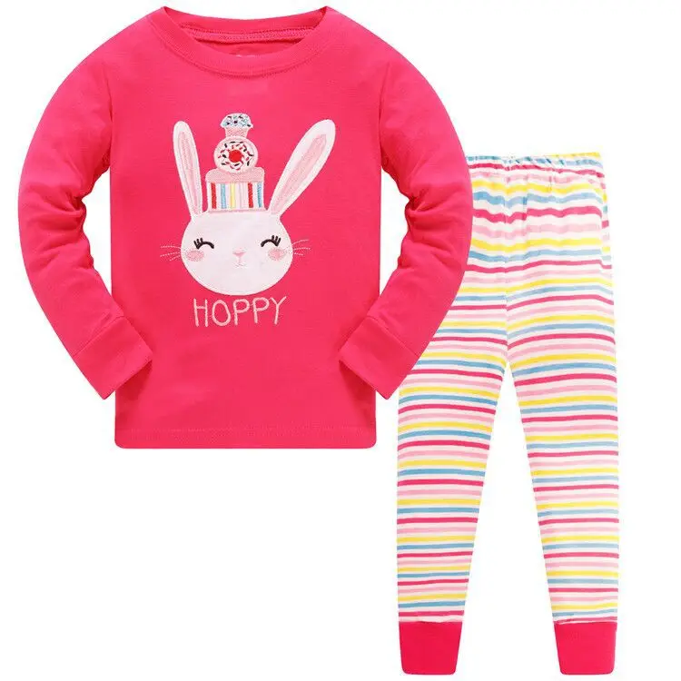 Домашняя одежда для сна для девочек; Детская Хлопковая пижама; комплект детской пижамы с длинными рукавами и героями мультфильмов; комплект повседневной пижамы для мальчиков