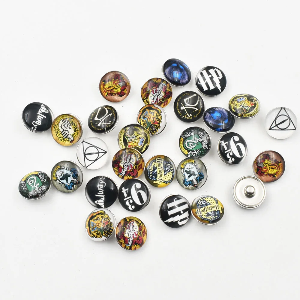 

Beauty Round Movie Symbol 18mm Glass Cabochon Snap Button Jewelry