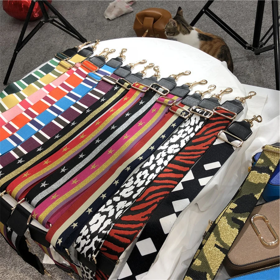 DUSUN Rainbow Bag Straps Handbag Belt Wide Shoulder Bag Strap Replacement Strap Accessory Bag Part Adjustable Belt For Bag 120cm