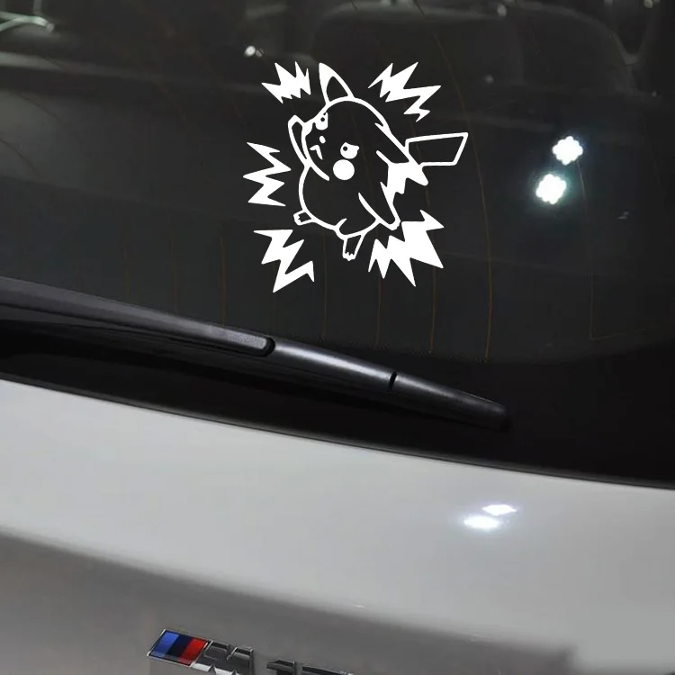 

Car Sticker Pokemon GO Cartoon Sticker the Angry Pikachu Decal Auto Window Sticker for BMW Volkswagen Toyota Audi Peugeot Ford..