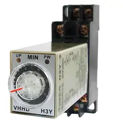 DC24V/DC12V/AC110V/AC220V 0-10 минут 10 м таймер Мощность на время задержки реле 8 pin H3Y-2 w разъем