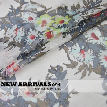 

LEO&LIN Super beautiful flower 100% silk Shun Yu wrinkle Baotou georgette spring summer dress fabric (1 meter)
