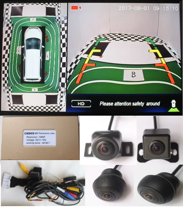 

MPV Minibus Microbus 360 degree bird eye camera surround view monitoring system 4 way DVR 1080P, parking reverse assist