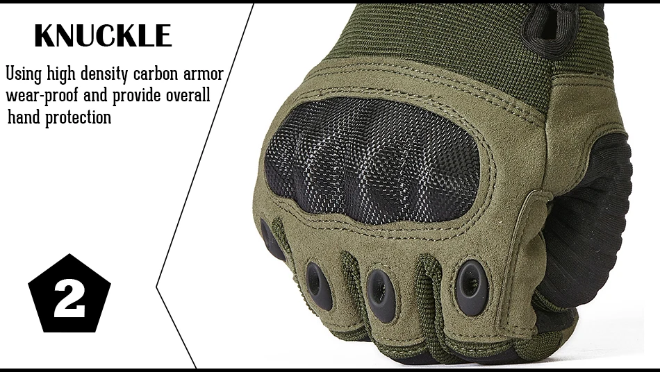 ReFire Gear Army Military Tactical Gloves Men Paintball Airsoft Carbon Knuckle Full Finger Glove Anti-Skid Bicycle Combat Mitten