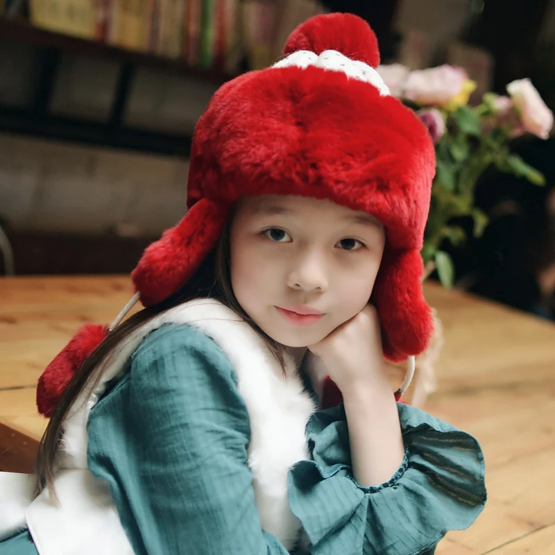 new-winter-natural-real-rex-rabbit-hat-with-earflaps-suitable-for-child-girls-boys-winter-warm-hat-cute-fashion-birthday-gift