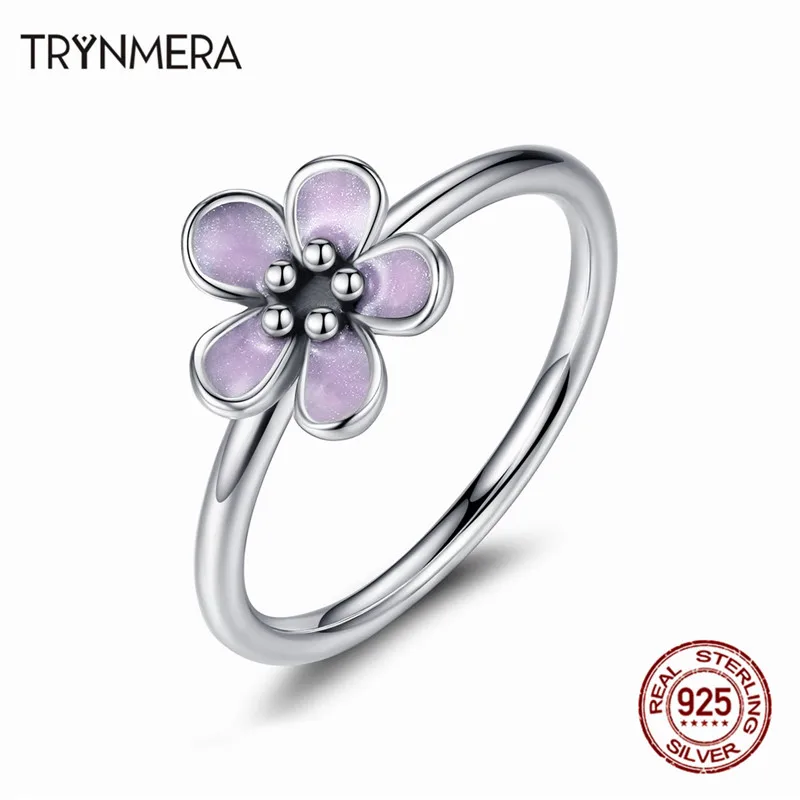 Обручальные кольца для влюбленных из стерлингового серебра Trynmera кольцо с фианитом ромашка кольцо с цветком TR080