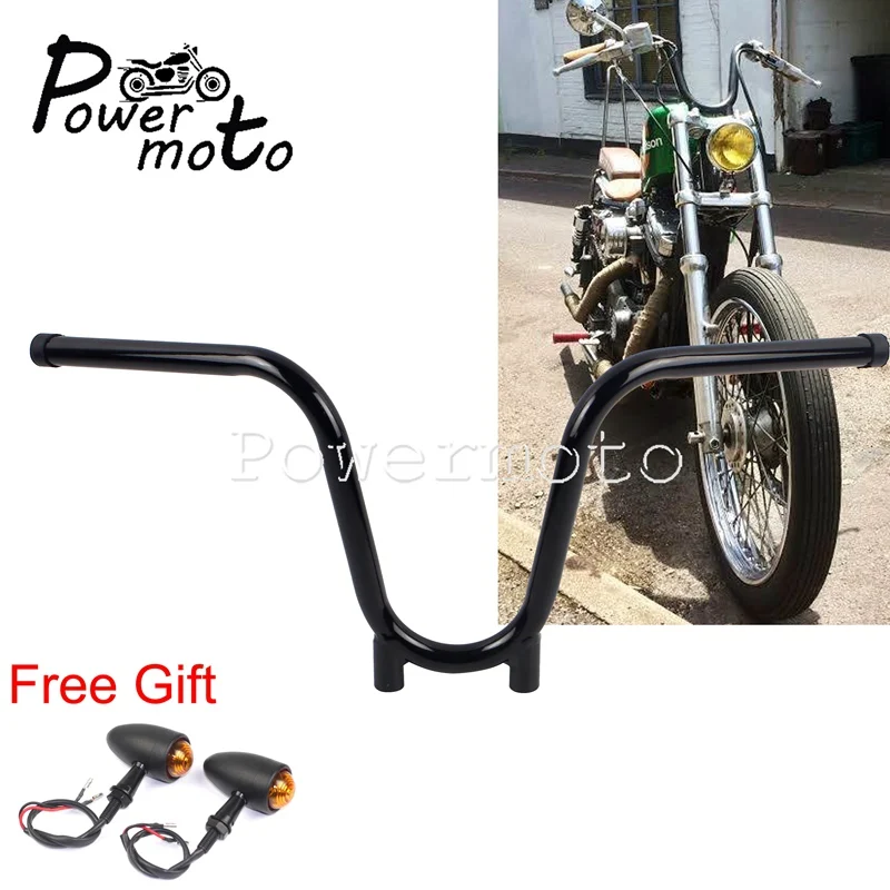 Black Ape Hanger Bar Handlebars 7//8/" 22mm Push Bike Chopper Bicycle