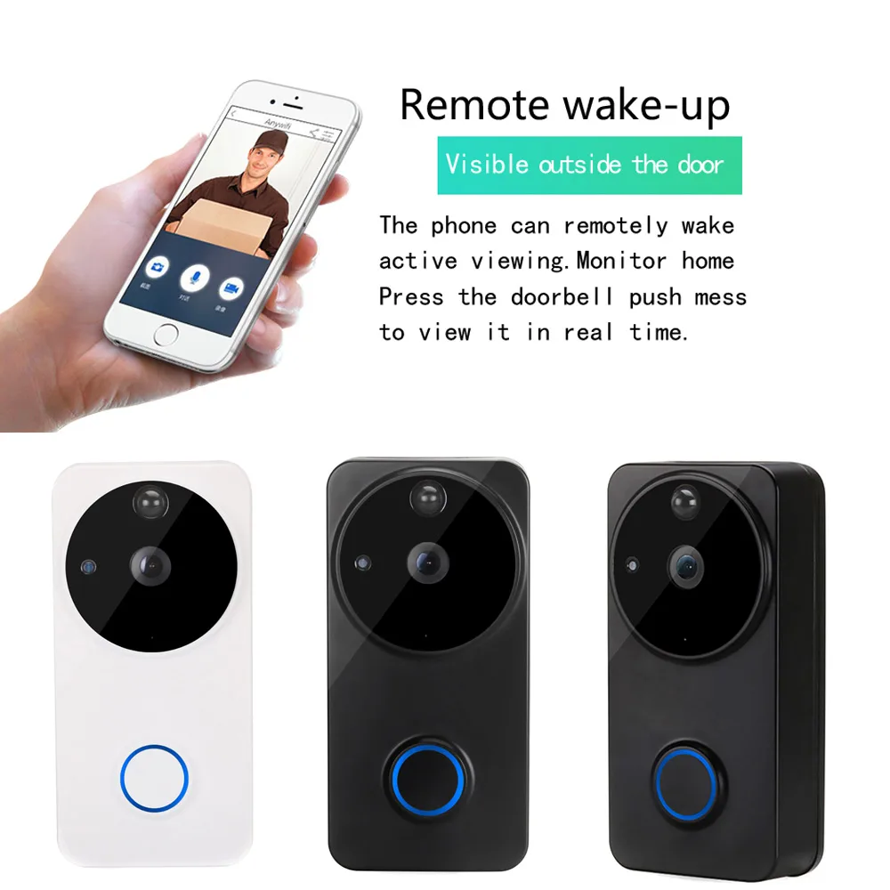 

Smart Visual Doorbell Peephole Viewer Wifi PIR Night Vision Security Electronic Door Eye LHY Sale