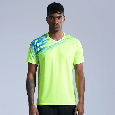 Мужская и женская спортивная рубашка для бега быстросохнущие дышащие рубашки для бадминтона и настольного тенниса командная игра Фитнес тренировочные футболки - Цвет: M1033 green