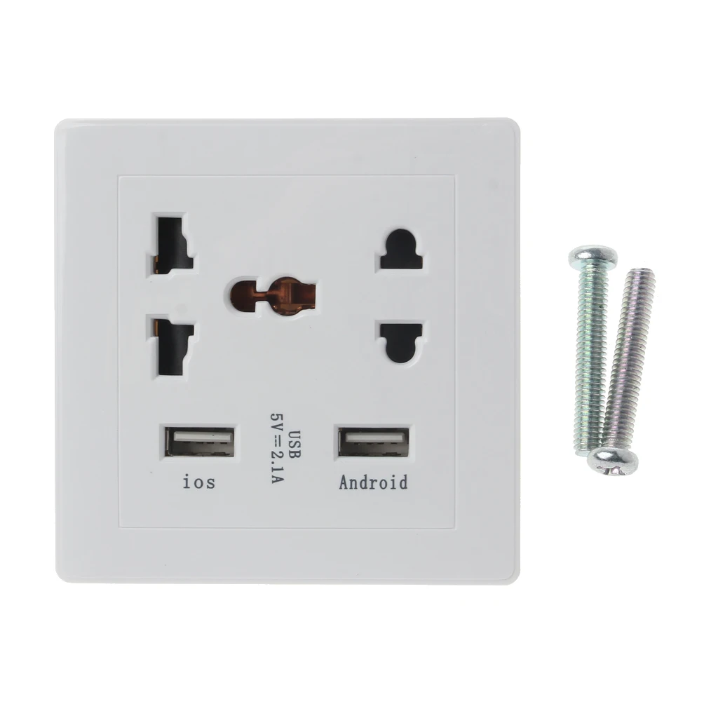 

USB Wall Charger Socket with 2 USB Charging Ports 2 Electrical Outlet Extenders