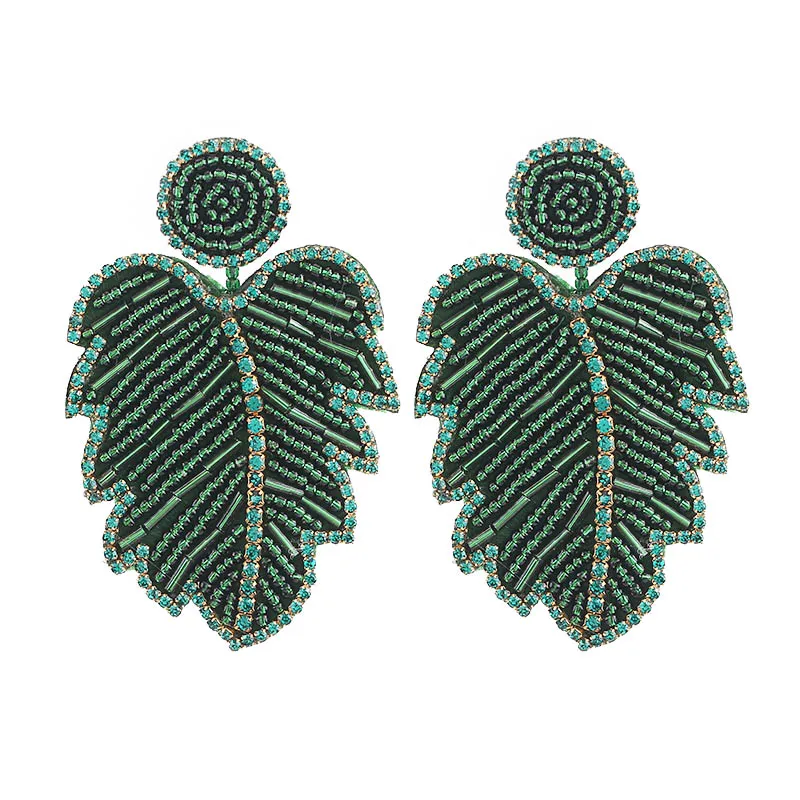 E1231 Green Sehuoran Oorbellen Висячие серьги для женщин в богемном стиле, стеклянные бусины ручной работы, массивные серьги, модные ювелирные изделия, подарки для - Окраска металла: E1231 Green